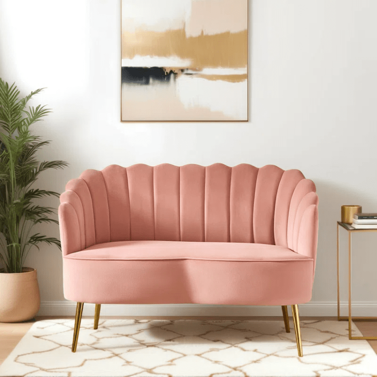 Pink Velvet Love seat